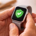 Reloj inteligente en manos de un adulto mayor