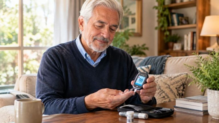 Monitoreo de glucosa en adultos mayores con dispositivo digital avanzado en casa