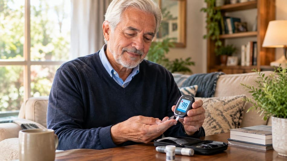 Monitoreo de glucosa en adultos mayores con dispositivo digital avanzado en casa